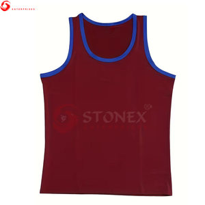Polyester/coton hommes débardeurs respirant été Fitness porter gilet col rond personnalisable mode Stringer sans manches - Product Image 2
