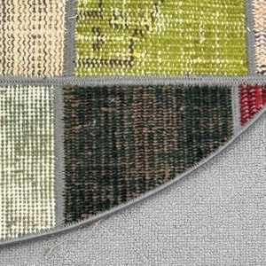 2.8x2.8 ft Round Turkish Rug, Vintage Rug, <b>Brown</b> Red Moroccan <b>Wool</b> Rug - Product Image 3