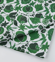 Haute qualité 100% pur lin nappe moyen vert oiseau Silhouettes imprimé fleuri tissé Technique pour la maison canapé filles
