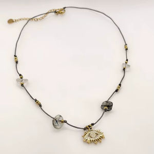 Refresh Your Summer with Natural Stone Beaded Chain <b>Necklace</b> Stainless Steel <b>Fashion</b> <b>Choker</b> <b>Necklace</b> - Product Image 1