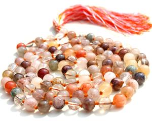 Vente chaude de haute qualité Quartz rutilé naturel 108 Yoga Mala perles fabriqués à la main chapelet collier spirituel unisexe cadeaux fêtes - Product Image 3