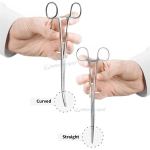 2 Pinzas Hemostáticas Rochester de 12 Pulgadas de Calidad Premium, Rectas y Curvas, con Tres Posiciones de Bloqueo - Product Image 2