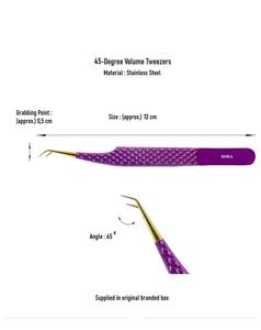 Pince à épiler en acier inoxydable violet pour extension de cils Volume Lash Set d'instruments de beauté manucure - Product Image 6