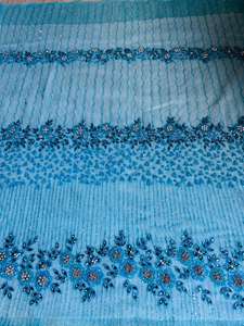 ผ้าซาตินโพลีเอสเตอร์100% ลูกปัดผ้าเซอร์คอนหรูหราผลิตด้วยมือผู้จัดจำหน่ายเสื้อผ้าอินเดียทำลวดลายตาข่ายทอ - Product Image 4