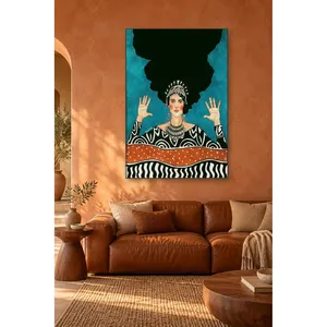 Fida, femme aux mains levées et bijoux en argent, impression sur toile - Product Image 1