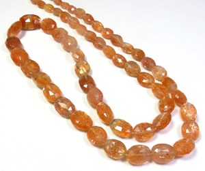 ลูกปัดซันสโตนสีส้มธรรมชาติคุณภาพสูง 19 เส้น ขนาด 6-13 มม. ทรงรีเจียระไน พร้อมเอฟเฟกต์เปลี่ยนสีจากแอฟริกา ขายส่งจำนวนมาก - Product Image 5
