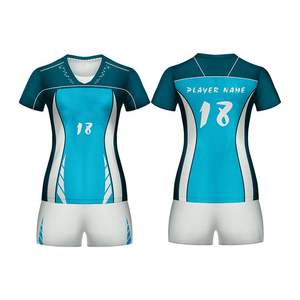 ชุดเสื้อวอลเลย์บอลพิมพ์ลายน้ำหนักเบา แบบมืออาชีพ พิมพ์ลายแบบระเหิดสี  สีและโลโก้สั่งทำได้ ผ้าโพลีเอสเตอร์ 100% ชุดทีม - Product Image 1