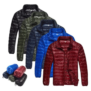 Veste matelassée pour hommes, style décontracté, fermeture à glissière avant en toile de haute qualité, chaude, respirante, hiver, longueur régulière, fibre de bambou - Product Image 3