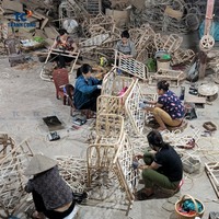 Sıcak tasarım yuvarlak Bohemian Rattan ve ahşap masa sehpalar Vietnam çevre dostu toptan yapılan