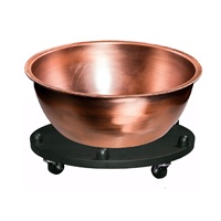 Avec support en cuir souple Cuvette de pédicure martelée en cuivre avec support pour spa Pied Soak Pedicure Handmade Metal Foot Bath Bowl