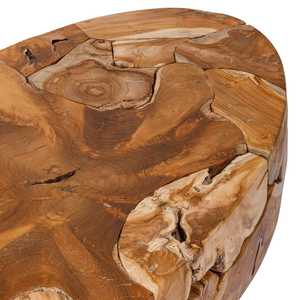 Mesa de Centro Artesanal Resistente Hecha a Mano con Madera de Teca Sólida, Acabado Natural de Alta Calidad, Diseño Rústico Moderno, Muebles para Sala de Estar - Product Image 5