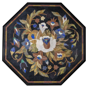 JewelCraft MarbleMuse Table basse au design traditionnel Incrustation élégante Meubles de maison StoneGemLoom StoneGrace Caractéristiques Stone - Product Image 3