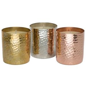 Pot de bougie vide en métal pour décoration de la maison Design concave Pots de bougie de gravure de logo de finition noire pour l'éclairage d'église - Product Image 4