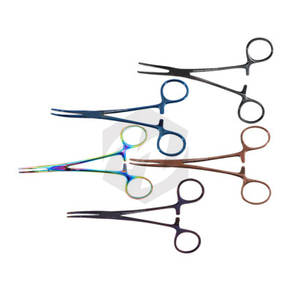 Pince hémostatique Kelly 5.5 pouces pince chirurgicale en acier inoxydable enduite de couleur incurvée passe-temps vétérinaire verrouillage Instruments médicaux - Product Image 1