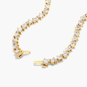 Collar de cadena de tenis con diamantes de moissanita de 4,50mm personalizado, K oro amarillo de 10, 925 Plata chapada en oro, estilo hip hop helado, regalo de boda - Product Image 1