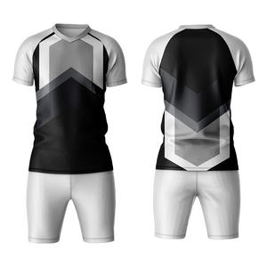 Uniformes de qualité supérieure pour l'entraînement des jeunes de football maillot de football de couleur verte et blanche avec ensemble d'uniformes de football de conception de cou O - Product Image 1