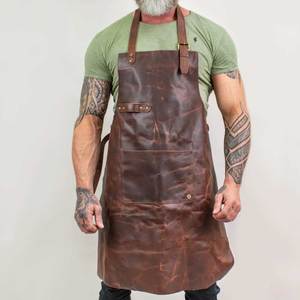 Professional <b>Leather</b> <b>Apron</b> for Heavy-Duty Use Rustic <b>Leather</b> <b>Apron</b> for Grilling and BBQ Enthusiasts - Product Image 2