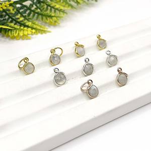 Arco Iris piedra lunar piedra natal bisel redondo colgante 6mm piedra preciosa facetada plata esterlina hecho a mano encanto collar joyería hecha a mano - Product Image 1