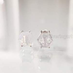 Women's <b>Stud</b> Earring Natural White Opal Gemstone October Birthstone Wedding Handmade Jewelry 925 Sterling <b>Silver</b> <b>Stud</b> Earring - Product Image 5