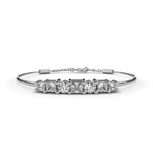 Pulsera de tenis de moissanita de plata 925 para mujer, corte brillante redondo, engaste de garra, joyería clásica para boda - Product Image 1