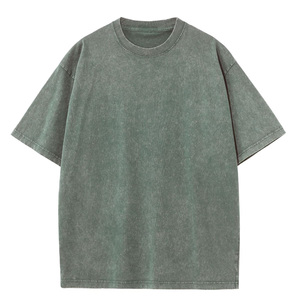 Impression personnalisée Streetwear T-shirt vierge grande taille vêtements pour hommes 230g lavage à l'acide T-Shirt hommes Vintage surdimensionné t-shirts Stock - Product Image 3