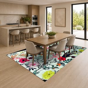 Tapis de salon multicolores neutres modernes abstraits imprimés numériquement, lavables en machine, en chenille, antidérapants, vente en gros RUGS DEPOT LXDP-0350 - Product Image 4