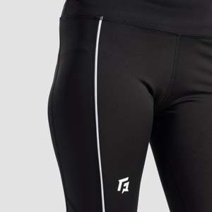 Leggings de sport sans couture à taille haute Hyper Track, respirants, en spandex/nylon noir, logo personnalisé, bande latérale, tailles XXL XS disponibles - Product Image 6