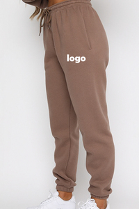 Conjunto de ropa de jogging de algodón de tela polar con logotipo personalizado, chándal de colores en contraste para mujer - Product Image 5