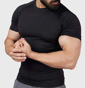 เสื้อยืดแบบรัดกล้ามเนื้อสำหรับผู้ชายป้องกันกลิ่นดูดความชื้นเสื้อยืดออกกำลังกายสำหรับผู้ชาย - Product Image 5