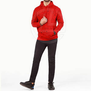Sudadera con capucha sólida con forro de contraste Elegante bolsillo frontal Tejido polar Transpirable y secado rápido Calor de invierno para hombres - Product Image 4