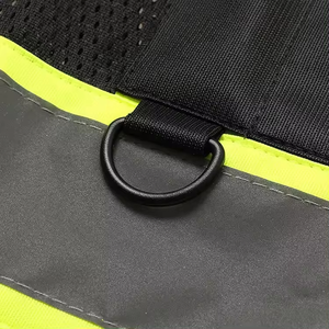 Gilet de sécurité personnalisé noir réfléchissant avec poches, gilet de sécurité réfléchissant pour travaux de construction et de circulation routière avec éclairage LED - Product Image 5