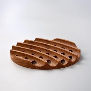 Dessous de plat rond en chêne en bois support de service protecteur de table avec base antidérapante pour la cuisine à manger ustensiles de cuisine utilisation décorative - Product Image 6