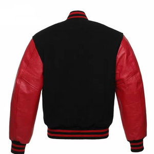 แจ็กเก็ตเบสบอลของผู้ชายเสื้อแจ็กเก็ตสีตัดแขนยาวสีมีสไตล์ - Product Image 3