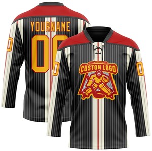 Jersey de Hockey sobre Hielo Profesional Personalizado con Cierre, 100% Poliéster, Antibacterial, de Secado Rápido, con Nombre y Números del Equipo Personalizables - Product Image 2