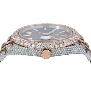 Luxury Rose Gold Two Tone Diamond Sport <b>Watch</b> <b>Arabic</b> <b>Numeral</b> Auto Date Feature Stainless Steel Band 20mm Band Width Antique - Product Image 3
