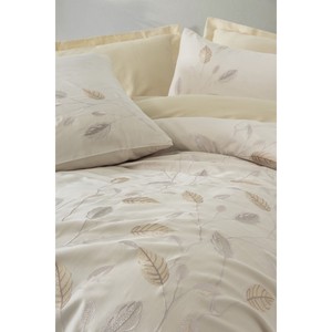 Blade Beige Luxury Cotton Box Embroidered Satin Double Duvet Cover <b>Set</b> King Size Bedding for Home Wedding or <b>Comforter</b> 4pcs - Product Image 2