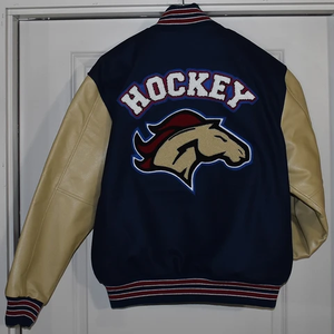 Veste universitaire d'hiver personnalisable XL pour hommes avec fermeture à bouton sur pied manchette tricotée et grandes poches impression de logo de bonne qualité - Product Image 4