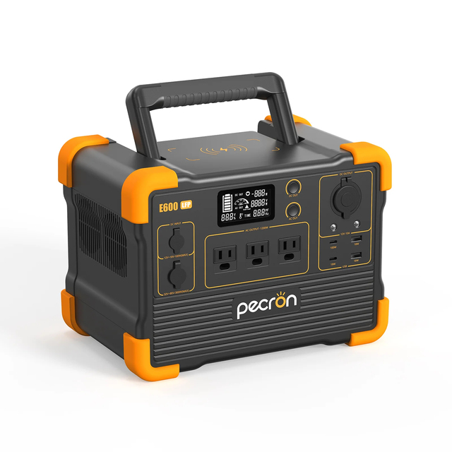 PECRON E600LFP 1200W 614Wh LiFePO4 Portable Power Station with Pure Sine Wave MPPT Solar & Car Charging Renewable Energy Storage