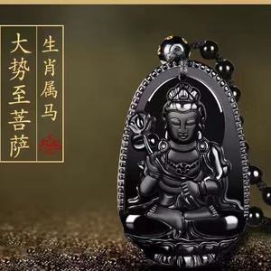 Automne et hiver pull cristal naturel <span class=keywords><strong>obsidienne</strong></span> pendentif <span class=keywords><strong>collier</strong></span> en cristal douze vie du zodiaque <span class=keywords><strong>bouddha</strong></span> huit patrons - Product Image 2