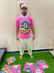 Vente en gros T-Shirt homme décontracté en coton surdimensionné à manches courtes avec col rond solide motif strass logo Tshirt pour hommes - Product Image 5