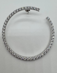 Boucles d'oreilles diamant Moissanite blanche de forme ronde en argent 925 - Product Image 3