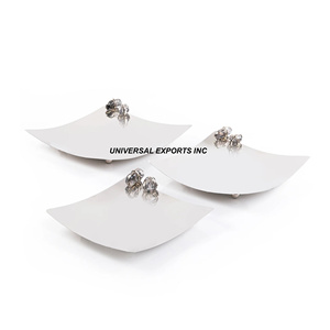 Juego de tres bandejas cuadradas para chocolate Acabado en plata Plato de chocolate hecho a mano Diseñador superventas Nueva bandeja para chocolate - Product Image 2