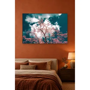 ฟิดา พิมพ์ภาพบนผืนผ้าใบลายดอกซากุระสีชมพูบนท้องฟ้าที่มีเมฆ - Product Image 4