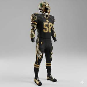 Conjunto de Uniforme de Fútbol Americano Personalizado con Mangas Cortas, Jersey y Pantalones de Color de Equipo, Tejido Transpirable de Secado Rápido para Uso Profesional - Product Image 6