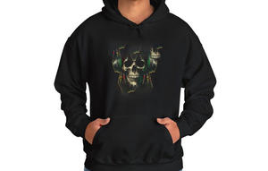 Sweat à capuche en coton éponge français avec broderie lourde pour hommes - Product Image 4