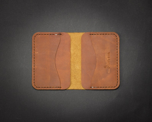 Portefeuille en cuir court de style vintage authentique avec fermeture ouverte, porte-cartes et porte-monnaie, porte-carte de travail, provenant d'un grossiste - Product Image 2