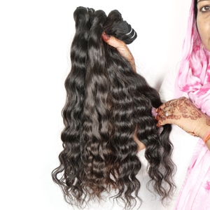 Cuticules non traitées alignées vierge vague lâche faisceaux naturels armure ondulée cheveux humains du temple indien - Product Image 4