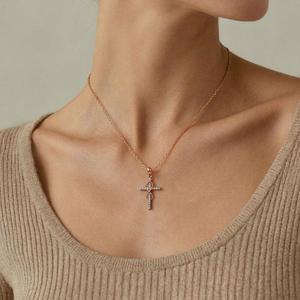Collier pendentif croix infinie Jeulia en or rose, argent sterling plaqué rhodium - Product Image 5