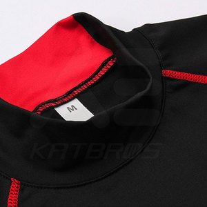 KATBROS Men Rash Guard Full Sleeve Black Red Trim Quick Dry Gym Fitness Shirt - Product Image 2