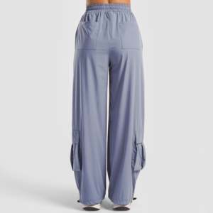 Pantalones Casuales para Mujer, Transpirables, Color Azul Claro, Tipo Cargo, Talla XL, Tejido Ligero para Primavera y Otoño - Product Image 3